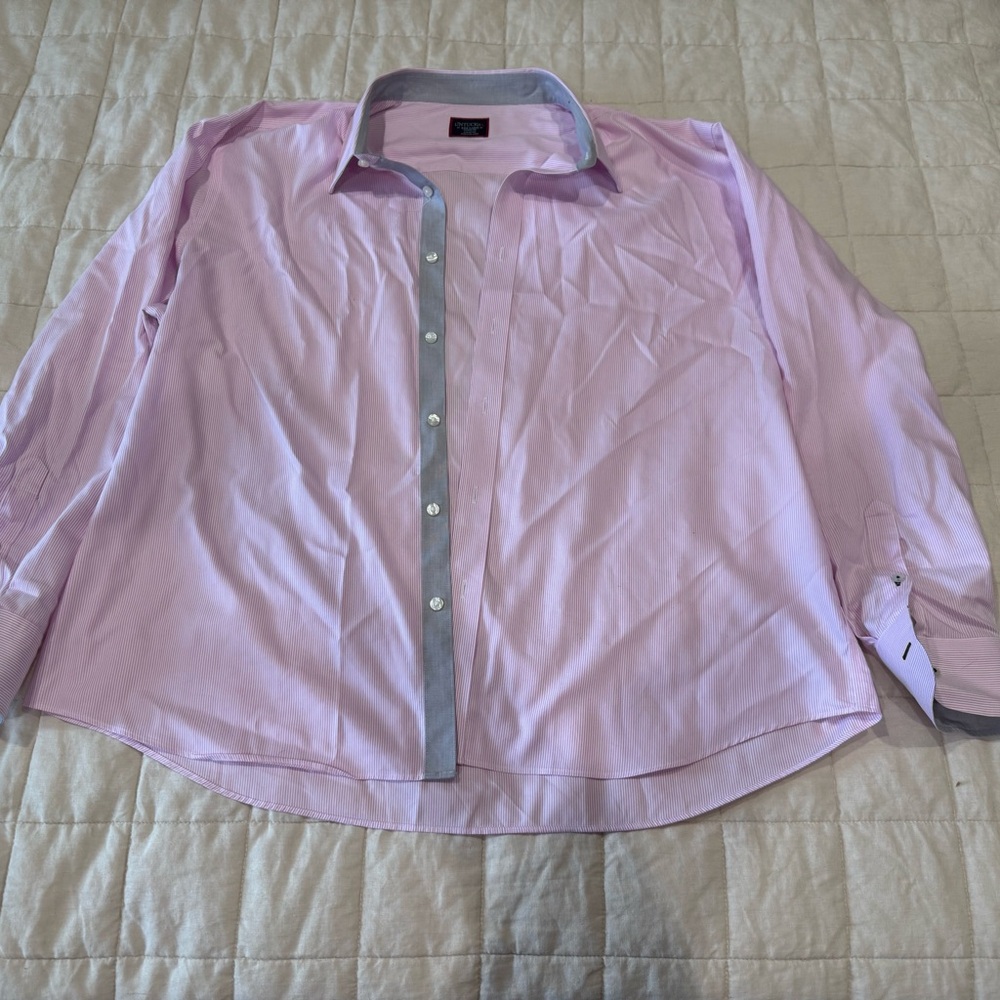 Men's Untuckit Pink and Gray Dress Shirt